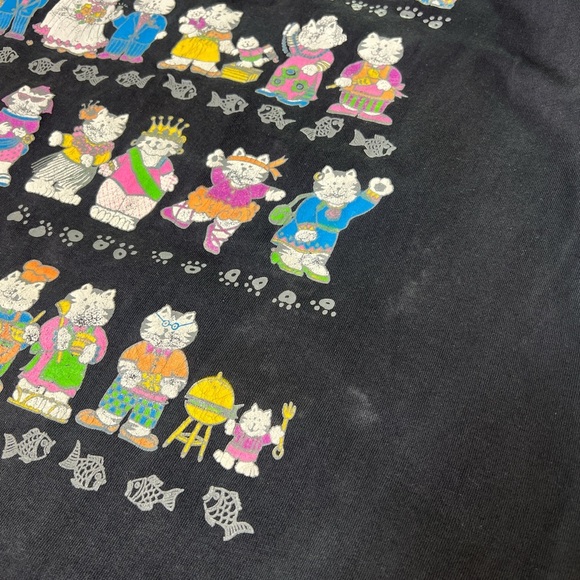 Rare 90s Graphic Cat Lover Sweatshirt  Vintage Novelty Print Crewneck Top - Picture 4 of 11